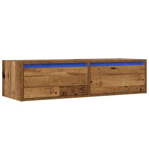 TV ormarići s LED svjetlima 2 kom boja drva 100X35,5x25 cm - Staro drvo 1 100 cm Cijena