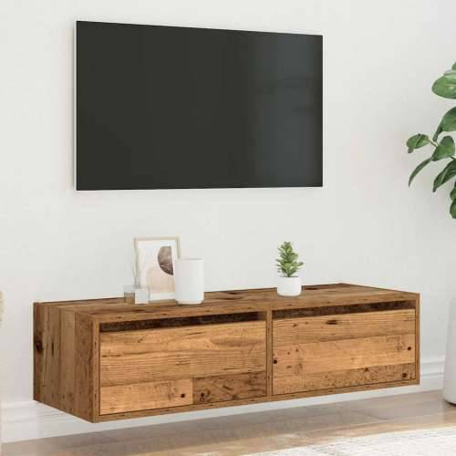 TV ormarići s LED svjetlima 2 kom boja drva 100X35,5x25 cm - Staro drvo 1 100 cm Cijena