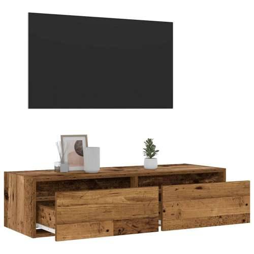 TV ormarići s LED svjetlima 2 kom boja drva 100X35,5x25 cm - Staro drvo 1 100 cm Cijena