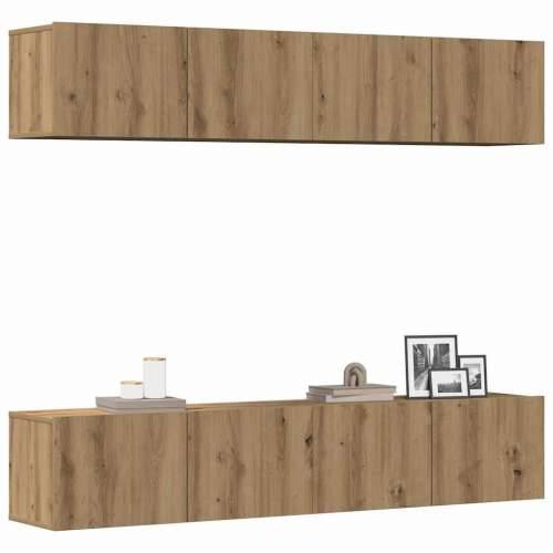 4-dijelni zidni TV ormarić Artisan hrast izrađen od drveta - hrast artisan 4 80 cm Cijena