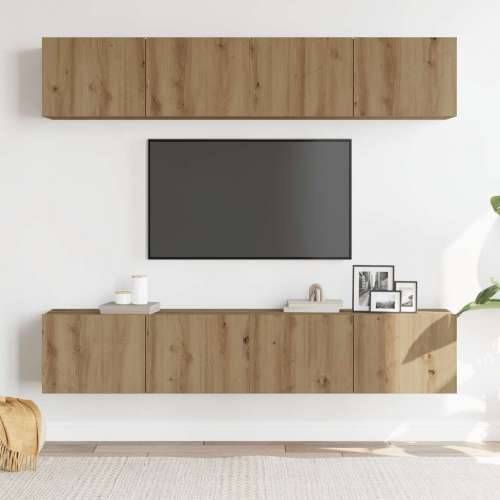 4-dijelni zidni TV ormarić Artisan hrast izrađen od drveta - hrast artisan 4 80 cm Cijena