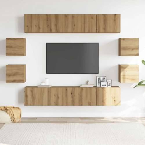 8-dijelni zidni TV ormarić Artisan hrast izrađen od drveta - hrast artisan 1 160 cm Cijena