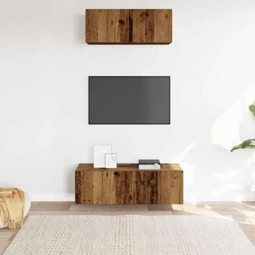 2-dijelni zidni set TV ormarić konstruirano drvo - Staro drvo 2 100 cm Cijena