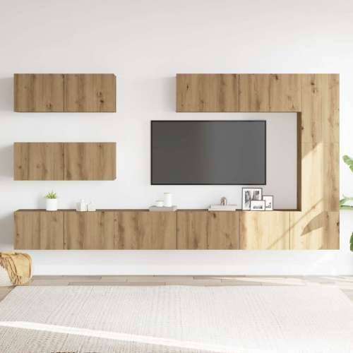 7-dijelni zidni TV ormarić Artisan hrast izrađen od drva Cijena