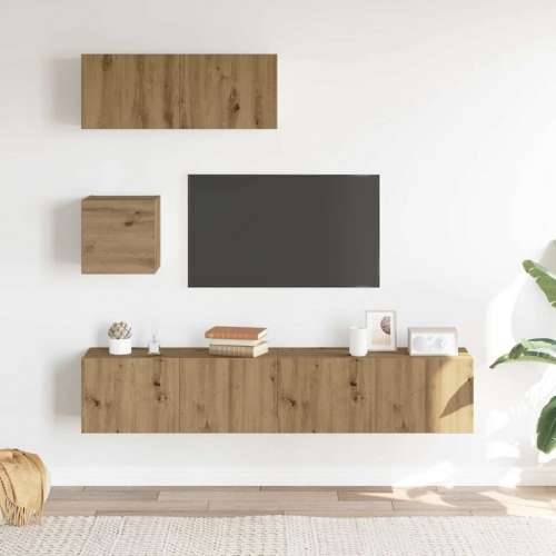 4-dijelni set TV ormarića montiran na zid Artisan Oak - hrast artisan 1 80 cm Cijena