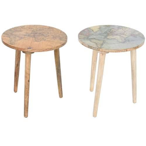 Pomoćni stolić Home ESPRIT Bijela Svijetlo smeđi Drvo Manga 40 x 40 x 47,5 cm (2 kom.) Cijena
