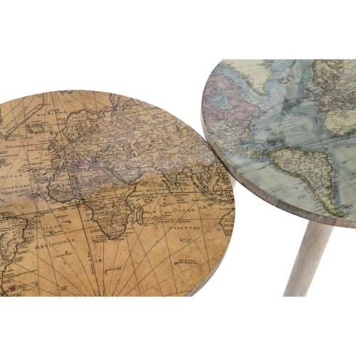 Pomoćni stolić Home ESPRIT Bijela Svijetlo smeđi Drvo Manga 40 x 40 x 47,5 cm (2 kom.) Cijena