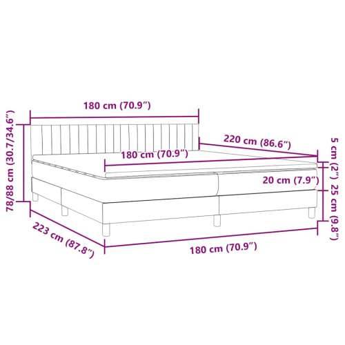 Box Spring krevet s madracem ružičasti 180x220 cm samt - Ružičasta 180 x 220 cm Okomite pruge Cijena