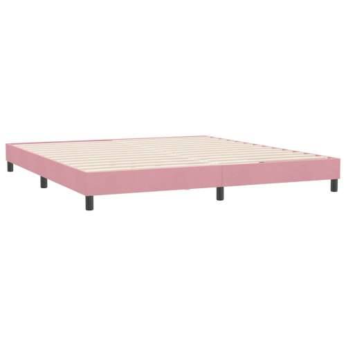 Box Spring krevet s madracem ružičasti 180x220 cm samt - Ružičasta 180 x 220 cm Okomite pruge Cijena