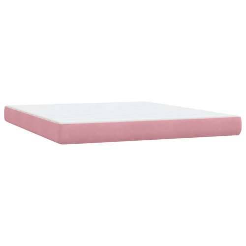 Box Spring krevet s madracem ružičasti 180x220 cm samt - Ružičasta 180 x 220 cm Okomite pruge Cijena