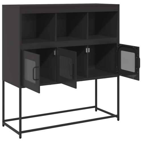Komoda crna 100,5 x 39 x 107 cm od hladno valjanog čelika - Crna 1 Cijena