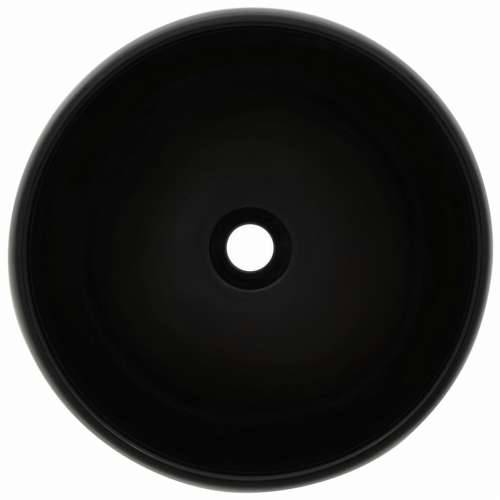Dvodijelni set kupaonskog namještaja keramički bijeli - Bijela i crna polica od 60 cm i okrugli umivaonik od 40 cm 1 Cijena