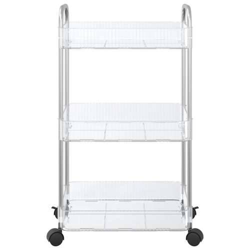 Kolica za pohranu 3 nivoa prozirna 37x28x68 cm akril - 37 x 28 x 68 cm 1 Bez kutija Cijena
