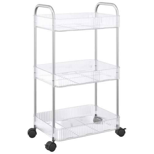 Kolica za pohranu 3 nivoa prozirna 37x28x68 cm akril - 37 x 28 x 68 cm 1 Bez kutija Cijena