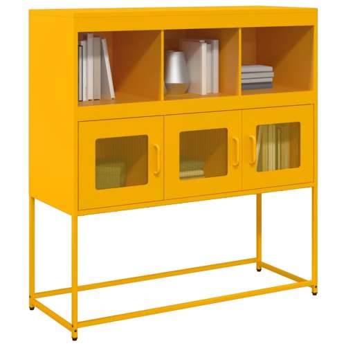 Komoda boja senfa 100,5x39x107 cm hladno valjani čelik - žuta boja senfa 1 Cijena