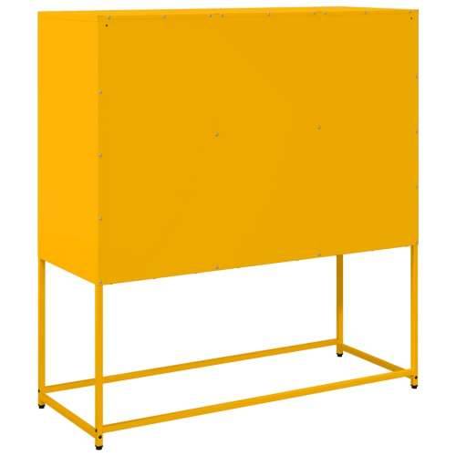 Komoda boja senfa 100,5x39x107 cm hladno valjani čelik - žuta boja senfa 1 Cijena