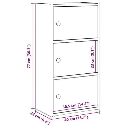 Regal za knjige boja hrasta 40x24x77 cm konstruirano drvo - Sivi hrast sonoma 1 77 cm Cijena