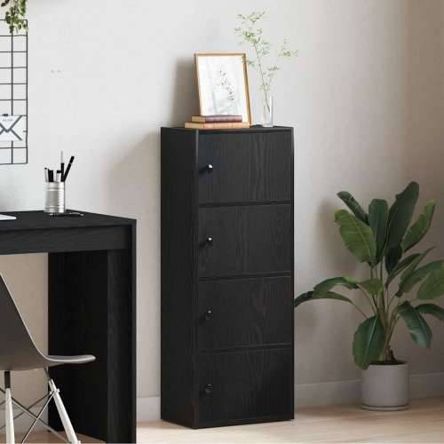 Regal za knjige crni hrasta 40x24x102 cm od konstruiranog drva - Crna 1 102 cm Cijena