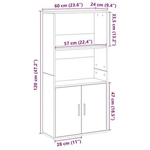 Regal za knjige boja hrasta 60x24x120 cm konstruirano drvo - hrast artisan 1 120 cm Cijena