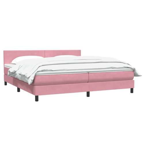 Box Spring krevet s madracem ružičasti 200x210 cm samt - Ružičasta 200 x 210 cm Gladak dizajn Cijena