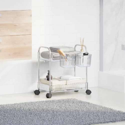 Kolica za pohranu 2 nivoa prozirna 37x28x43,5 cm akril - 37 x 28 x 43.5 cm 1 S kutijama Cijena