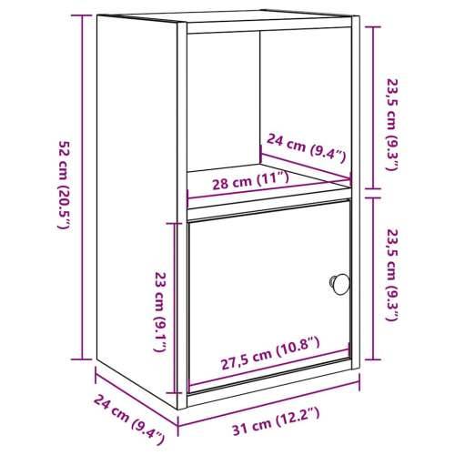 Regal za knjige boja hrasta 31x24x52 cm od konstruiranog drva - sonoma hrast 1 52 cm Cijena