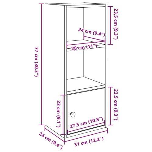 Regal za knjige bijeli 31x24x77 cm od konstruiranog drva - Bijela 1 77 cm Cijena