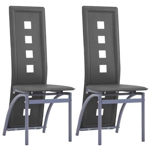 Blagovaonske stolice od umjetne kože 2 kom sive Cijena