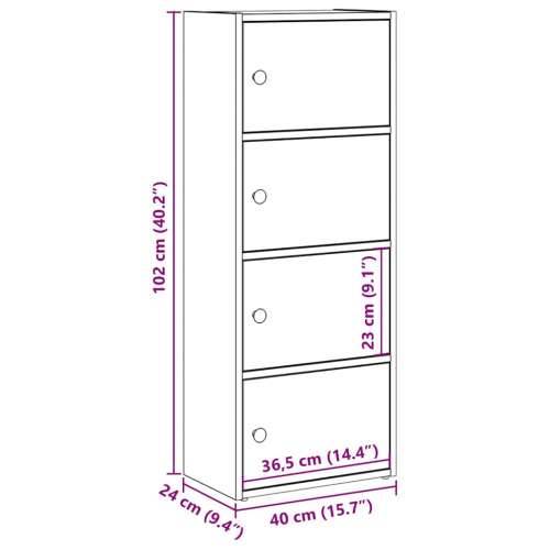 Regal za knjige boja hrasta 40x24x102 cm od konstruiranog drva - sonoma hrast 1 102 cm Cijena