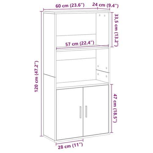 Regal za knjige boja starog drva 60x24x120 cm konstruirano drvo - Staro drvo 1 120 cm Cijena