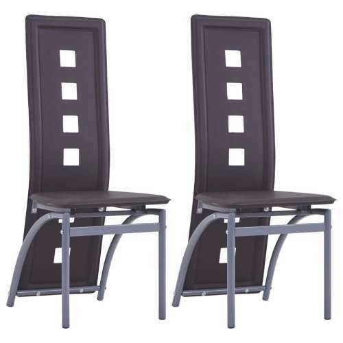 Blagovaonske stolice od umjetne kože 2 kom smeđe