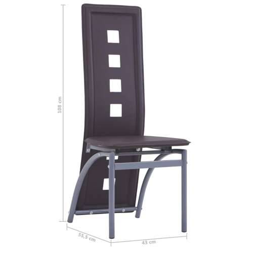Blagovaonske stolice od umjetne kože 4 kom smeđe Cijena