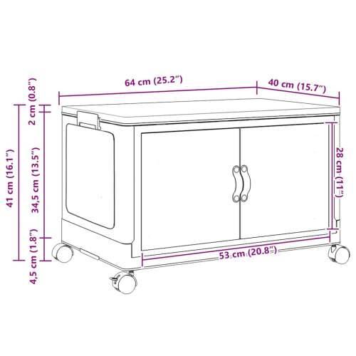 Složiva kutija za pohranu s kotačima 75 L 64x40x41 cm - 64 x 40 x 41 cm 1 Cijena