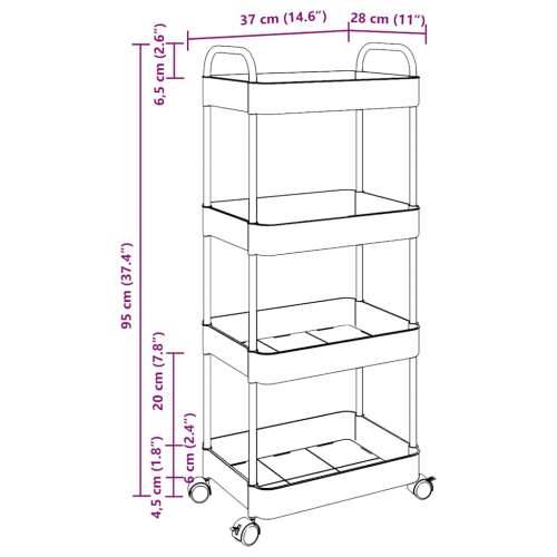Kolica za pohranu 4 nivoa prozirna 37x28x95 cm akril - 37 x 28 x 95 cm 1 Bez kutija Cijena