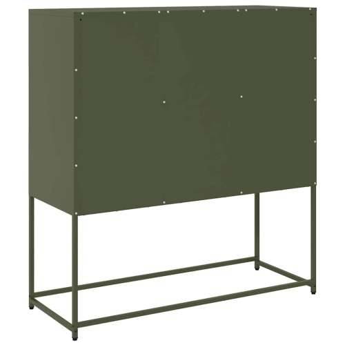 Komoda maslinastozelena 100,5x39x107 cm hladno valjani čelik - Maslinovo zelena 1 Cijena