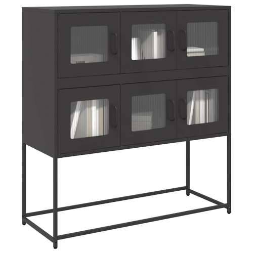 Komoda crna 100,5 x 39 x 107 cm od hladno valjanog čelika - Crna 1 Cijena