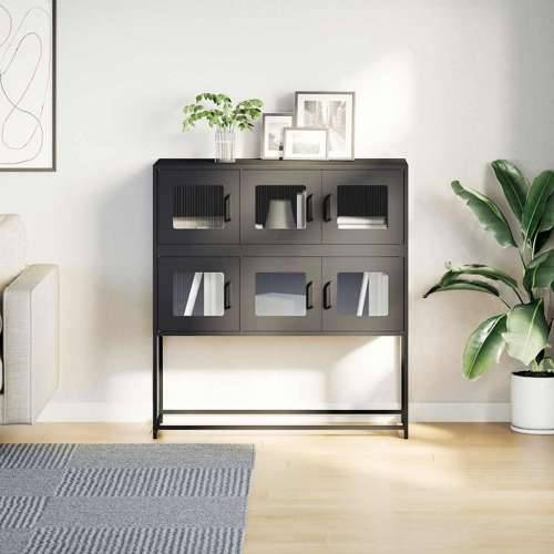 Komoda crna 100,5 x 39 x 107 cm od hladno valjanog čelika - Crna 1 Cijena