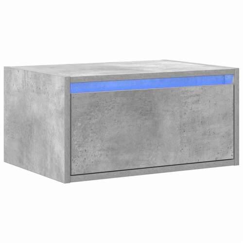 Zidni noćni ormarić s LED svjetlima siva boja betona - Beton siva 1 51 cm Cijena