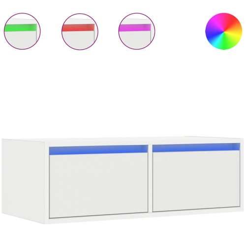 TV ormarić s LED svjetlima bijeli 75x35,5x25 cm - Bijela 1 75 cm Cijena
