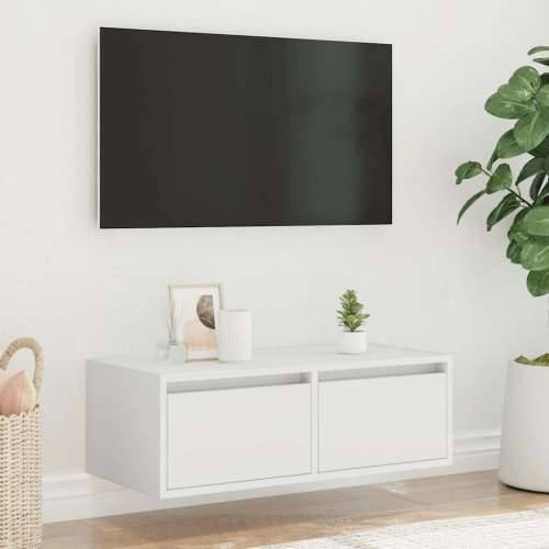 TV ormarić s LED svjetlima bijeli 75x35,5x25 cm - Bijela 1 75 cm Cijena