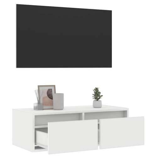 TV ormarić s LED svjetlima bijeli 75x35,5x25 cm - Bijela 1 75 cm Cijena