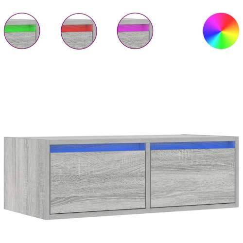 TV ormarić s LED svjetlima boja hrasta sonome 75x35,5x25 cm - Sivi hrast sonoma 1 75 cm Cijena
