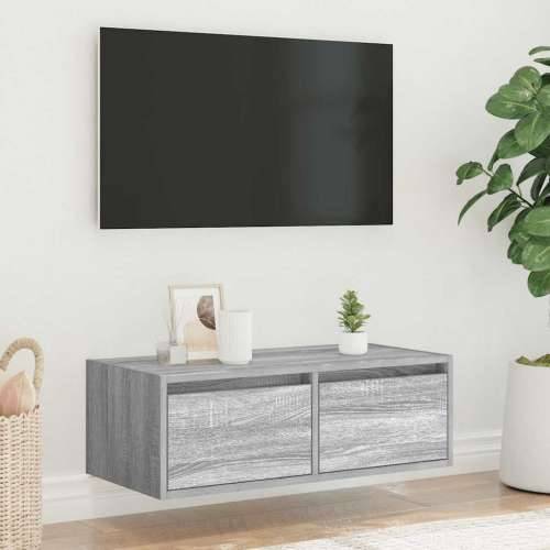 TV ormarić s LED svjetlima boja hrasta sonome 75x35,5x25 cm - Sivi hrast sonoma 1 75 cm Cijena