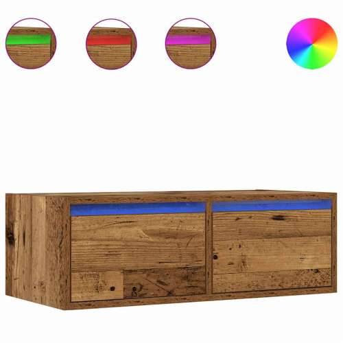 TV ormarići s LED svjetlima 2 kom boja drva 75x35,5x25 cm - Staro drvo 1 75 cm Cijena