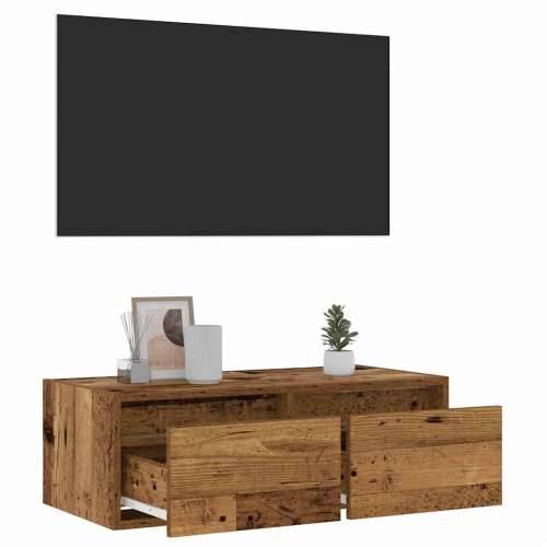 TV ormarići s LED svjetlima 2 kom boja drva 75x35,5x25 cm - Staro drvo 1 75 cm Cijena