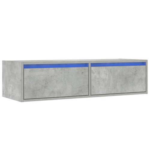 TV ormarić s LED svjetlima siva boja betona 100X35,5x25 cm - Beton siva 1 100 cm Cijena