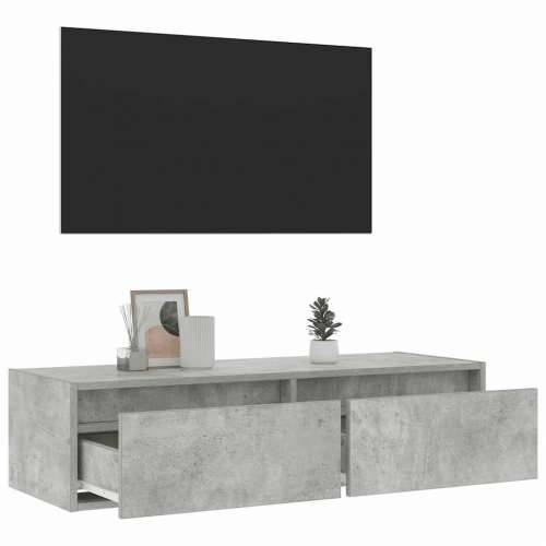 TV ormarić s LED svjetlima siva boja betona 100X35,5x25 cm - Beton siva 1 100 cm Cijena