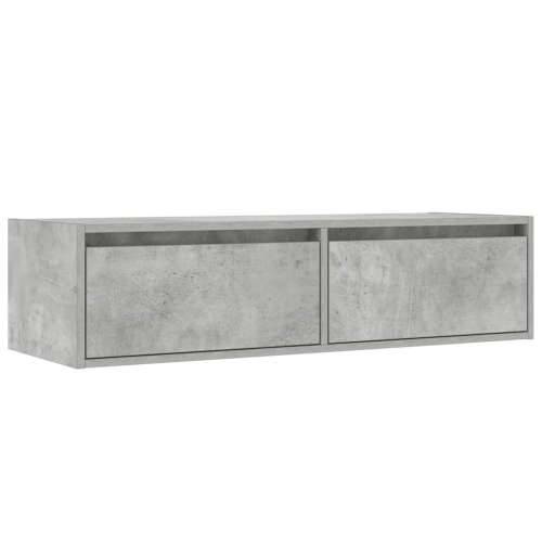 TV ormarić s LED svjetlima siva boja betona 100X35,5x25 cm - Beton siva 1 100 cm Cijena