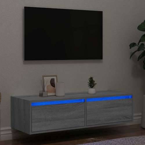 TV ormarić s LED svjetlima boja hrasta sonome 100X35,5x25 cm - Sivi hrast sonoma 1 100 cm Cijena