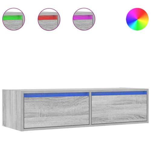 TV ormarić s LED svjetlima boja hrasta sonome 100X35,5x25 cm - Sivi hrast sonoma 1 100 cm Cijena